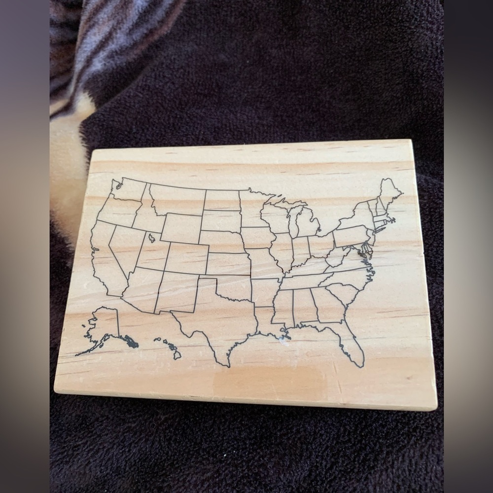 ADD-ON for $15. Map Stamp 5.5” by 4” NEW